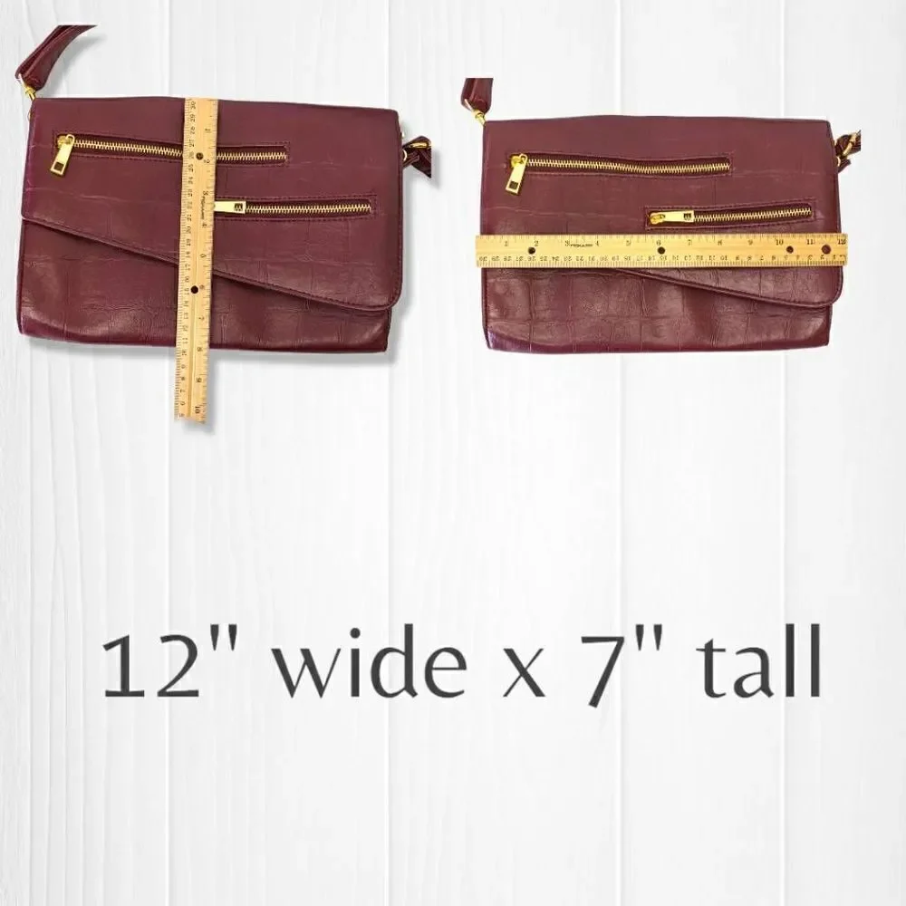 Mark Womens Clutch with Attachable Adjustable Strap Sling Bag Flap Closure Maroo